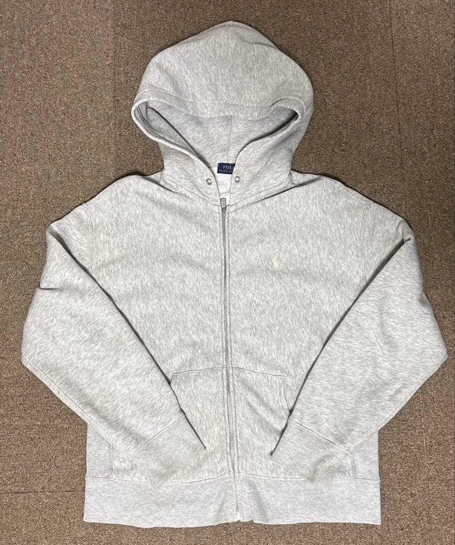 00s Polo Ralph Lauren グレー フルジップ パーカー 短丈