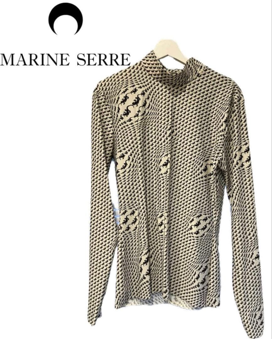 MARINE SERRE 長袖ハイネックカットソー