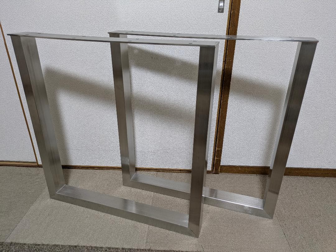 【美品】KANADEMONO テーブル脚 SQU-K21 ステンレス スクエア