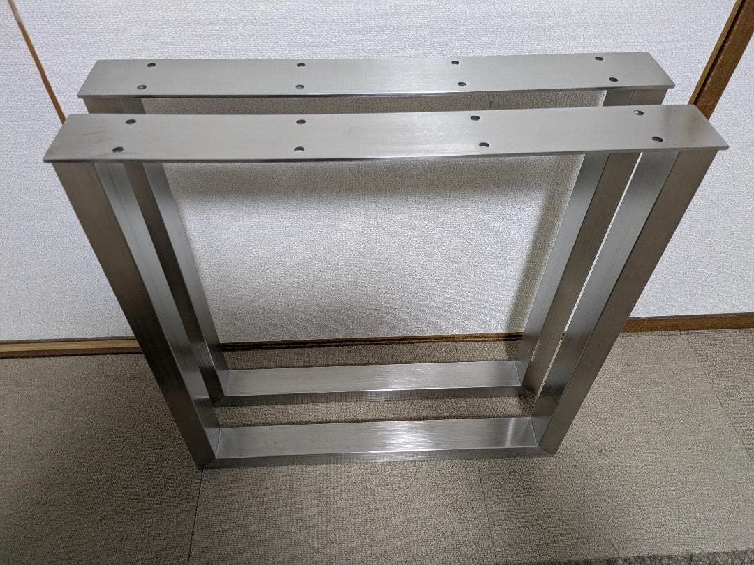 【美品】KANADEMONO テーブル脚 SQU-K21 ステンレス スクエア