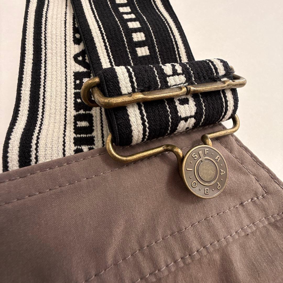 美品 FRAPBOIS ラインサロペット バルーンパンツ ゆったり ブラウン