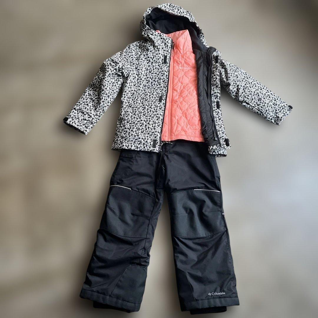 コロンビア　キッズ　130 スキーウエア　スノーウエア　女の子　高機能　黒