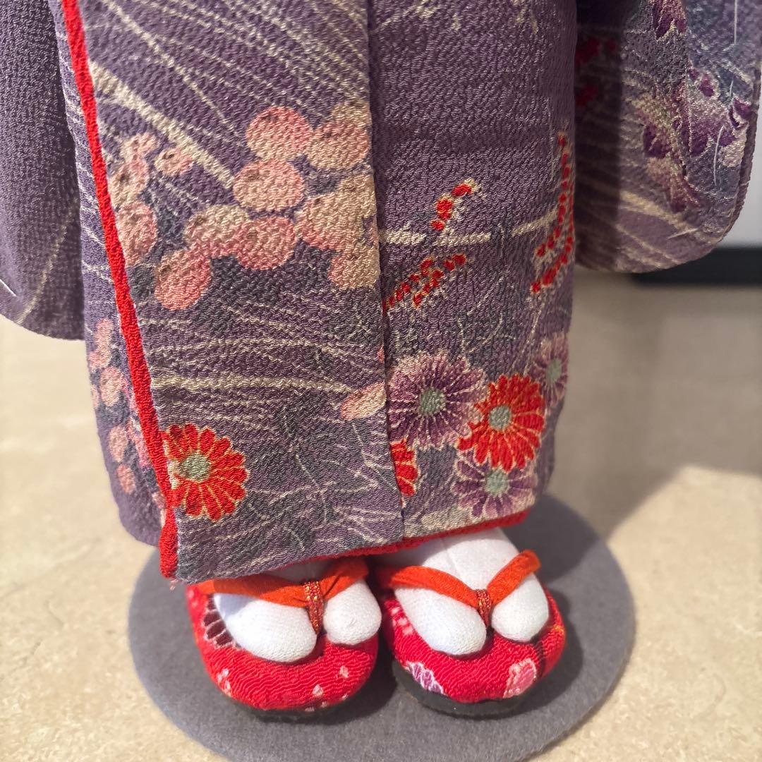 紫色の着物の人形　ハイカラさん