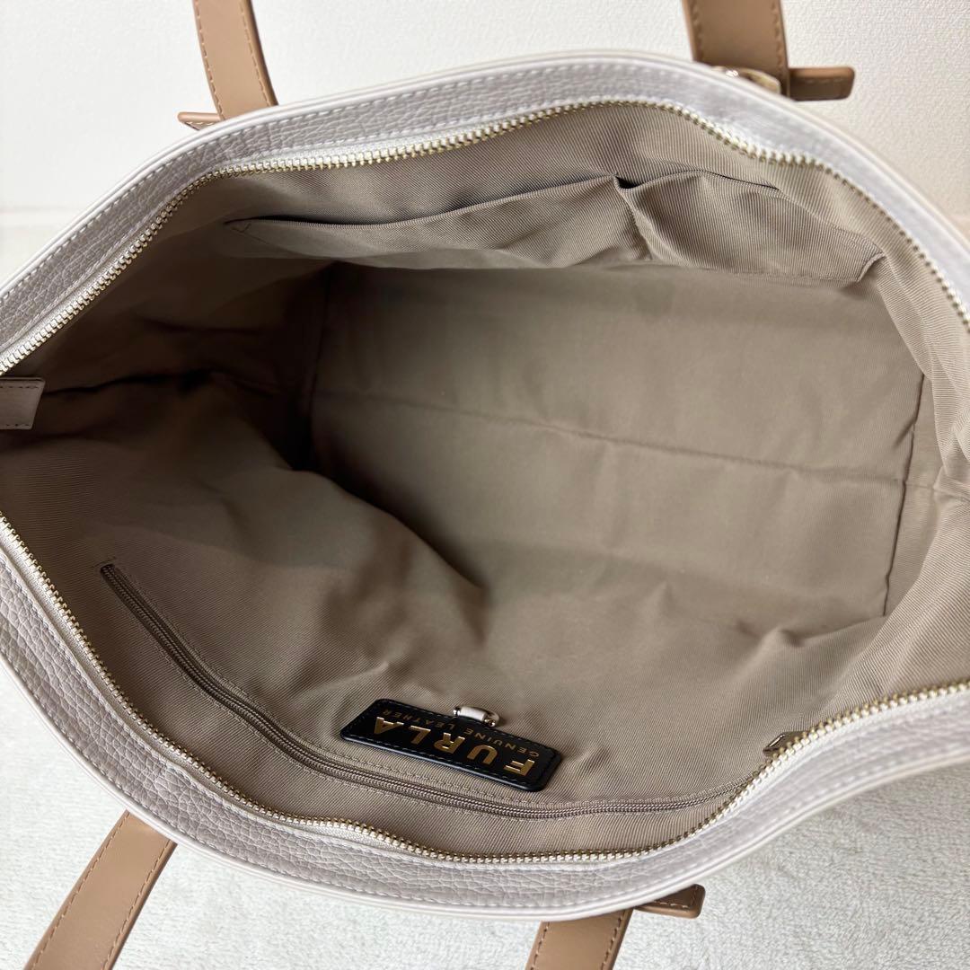 【美品✨/希少】FURLA ジョーヴェトートバッグ 革 ベージュ ギャランティー