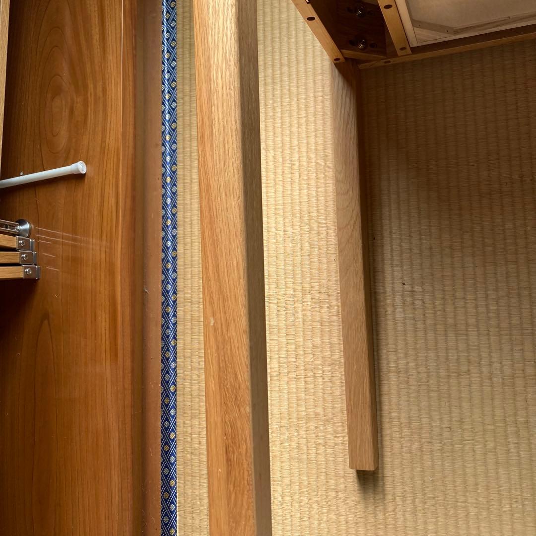 無印良品　無垢材デスク　テーブル　机　木製　オーク材　引き出し付き