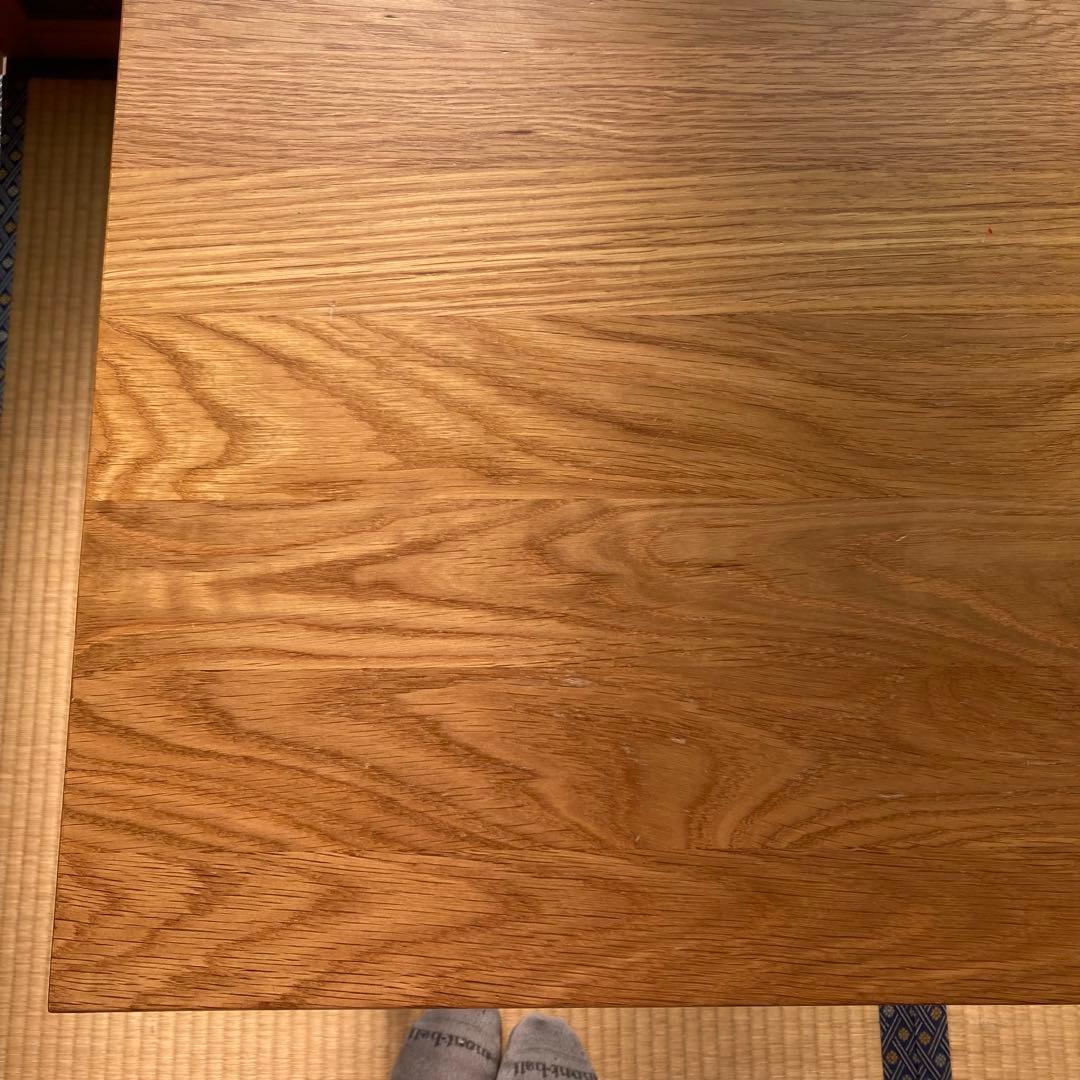 無印良品　無垢材デスク　テーブル　机　木製　オーク材　引き出し付き