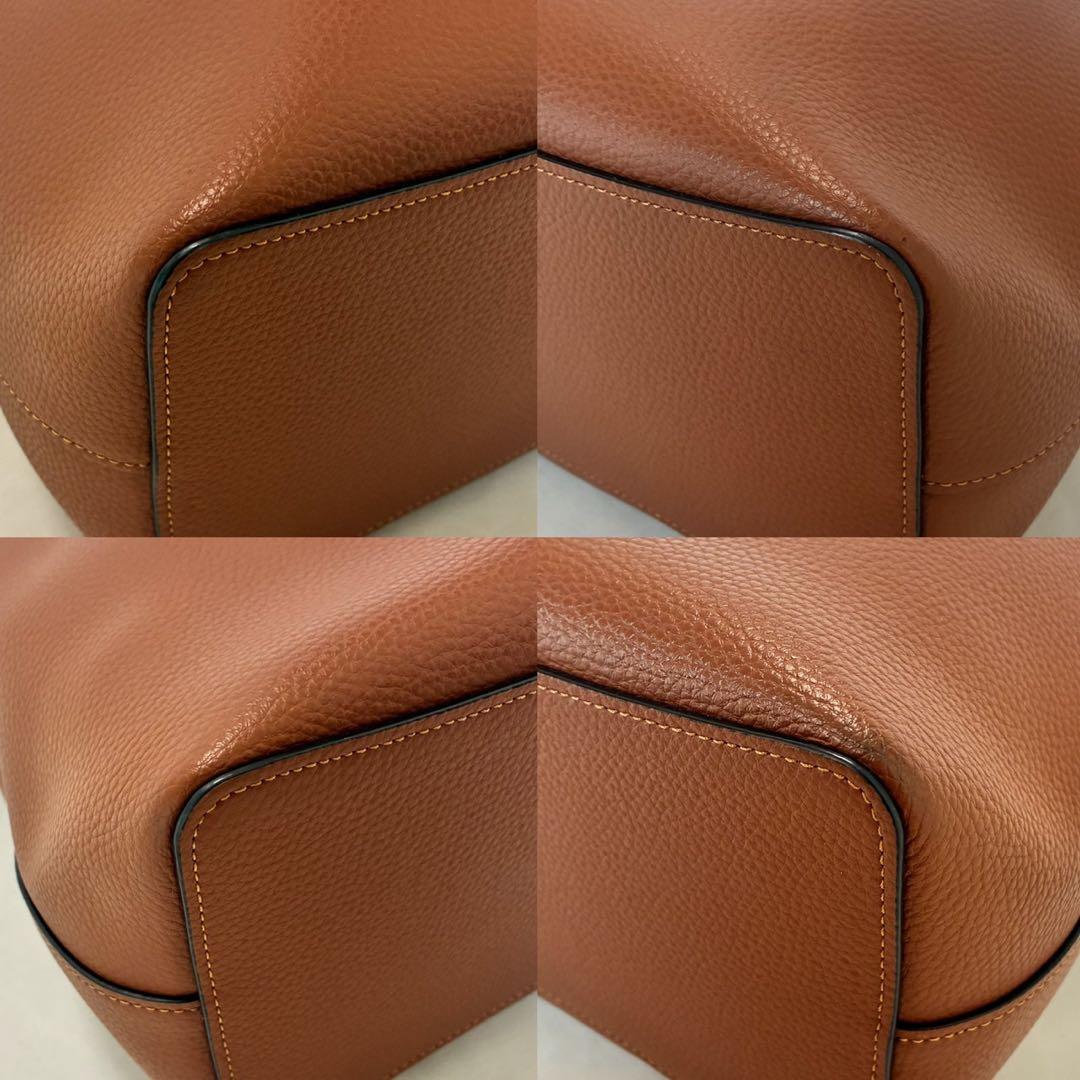 【極美品】コーチ 81122 タウンバケットバッグ 2way ハンドバッグ 茶