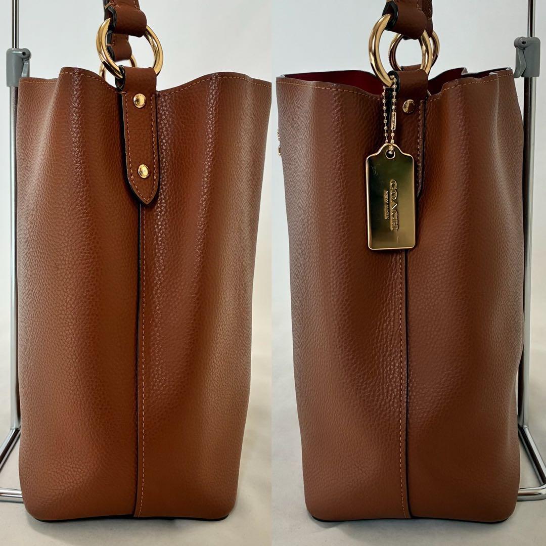 【極美品】コーチ 81122 タウンバケットバッグ 2way ハンドバッグ 茶