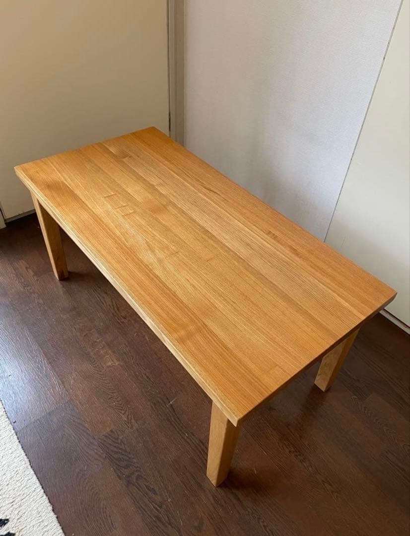 終売品 MUJI 無印良品 タモ材 木製ローテーブル