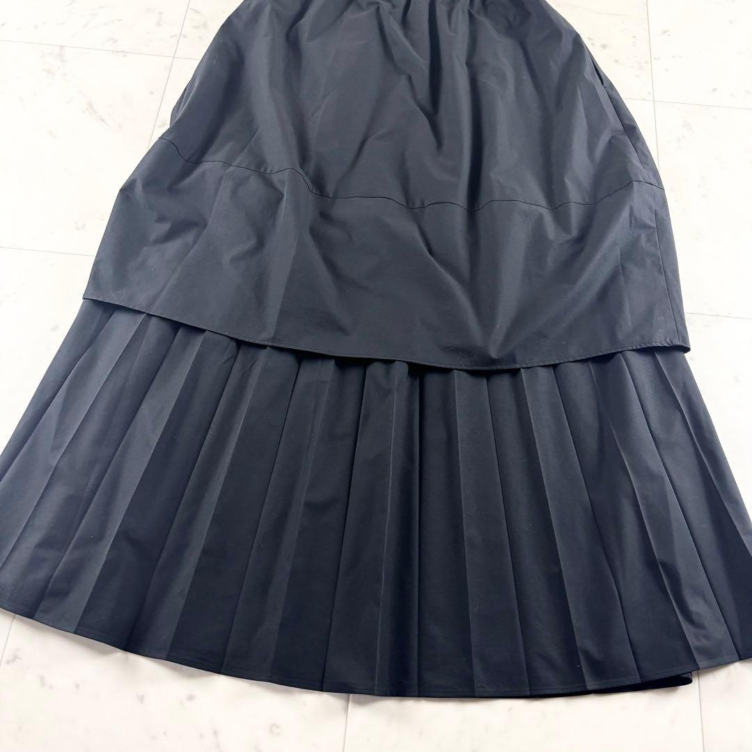 極美品✨25SS ナゴンスタンス レイヤードスカート プリーツ S ブラック