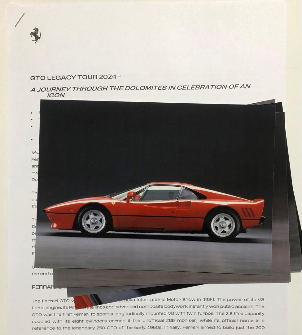 Ferrari フェラーリ「GTOレガシー・ツアー2024」プレス資料