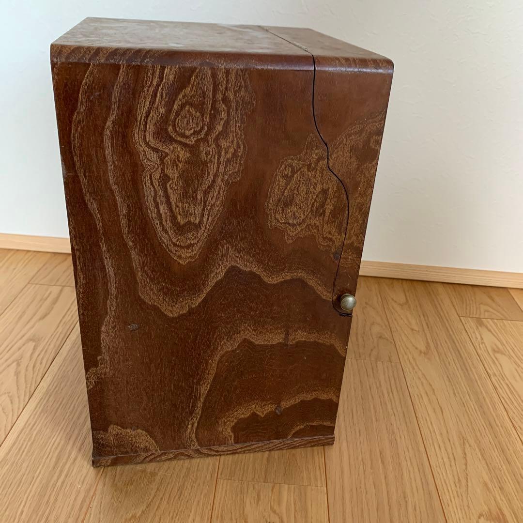 木製化粧箱　開閉　収納箱付き　化粧箱　鏡付き