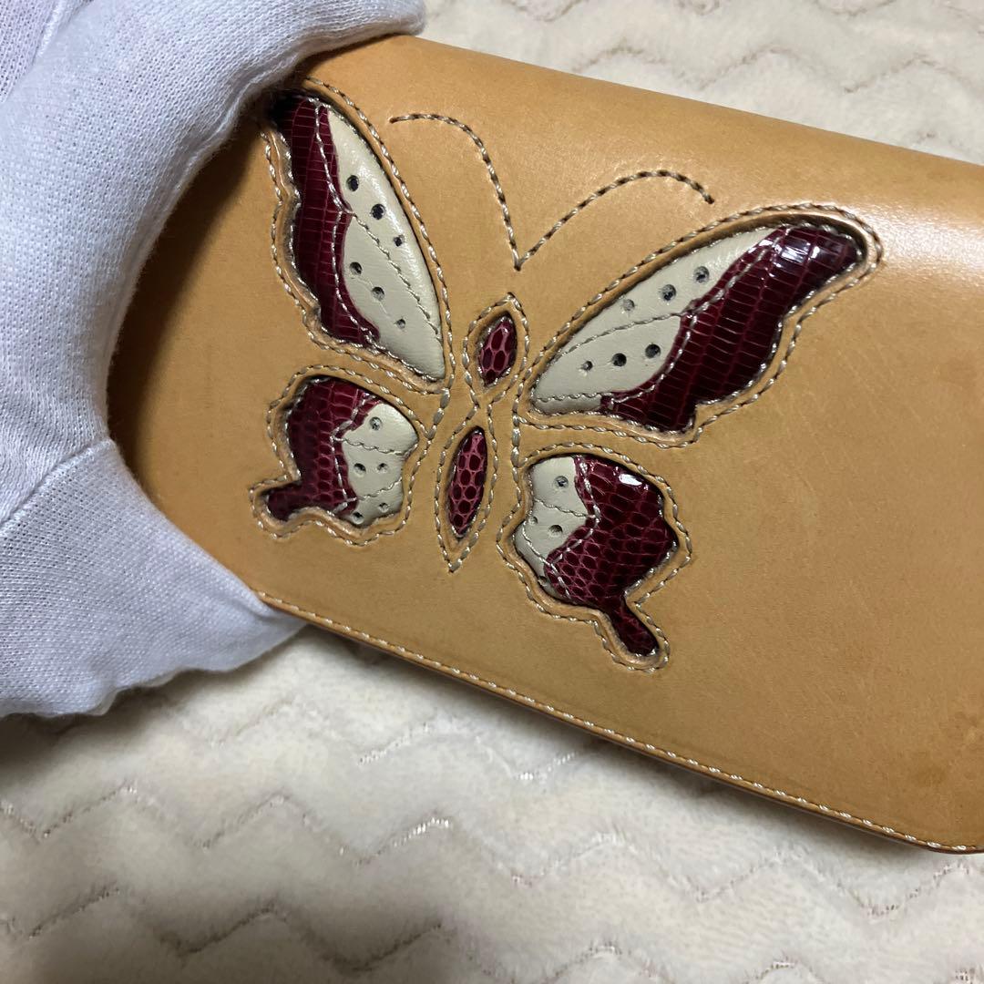 KC.s ケーシーズ　レザーロングウォレット　バイカーズウォレット　バタフライ