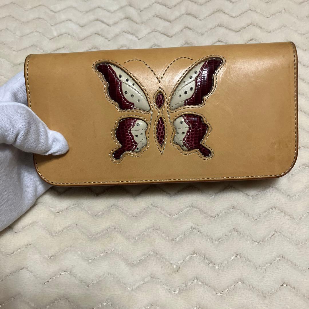 KC.s ケーシーズ　レザーロングウォレット　バイカーズウォレット　バタフライ