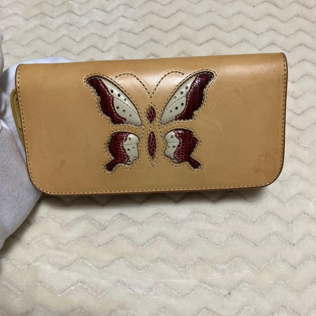 KC.s ケーシーズ　レザーロングウォレット　バイカーズウォレット　バタフライ