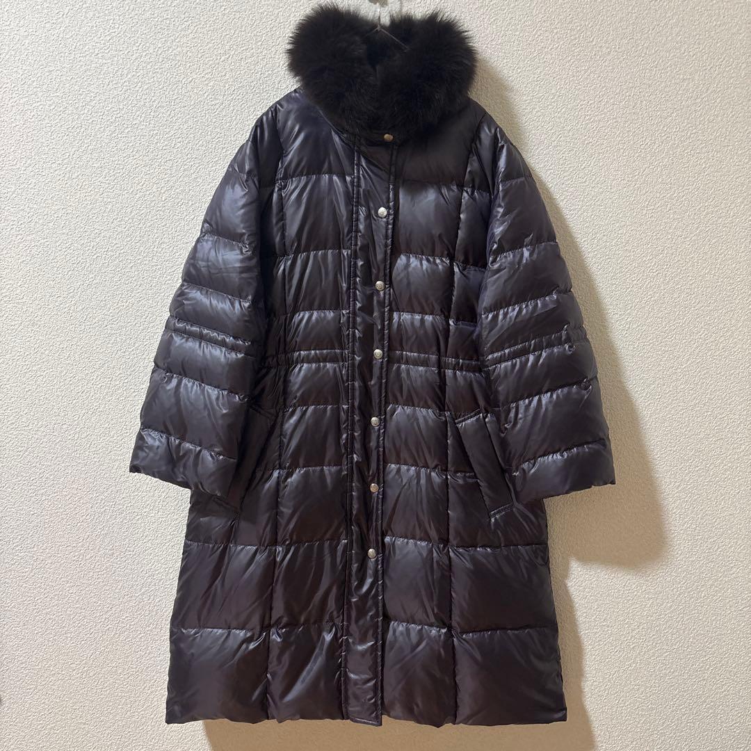 新品同様　15号 高級　大きいサイズ　アクアスキュータム　ダウン　ロングコート