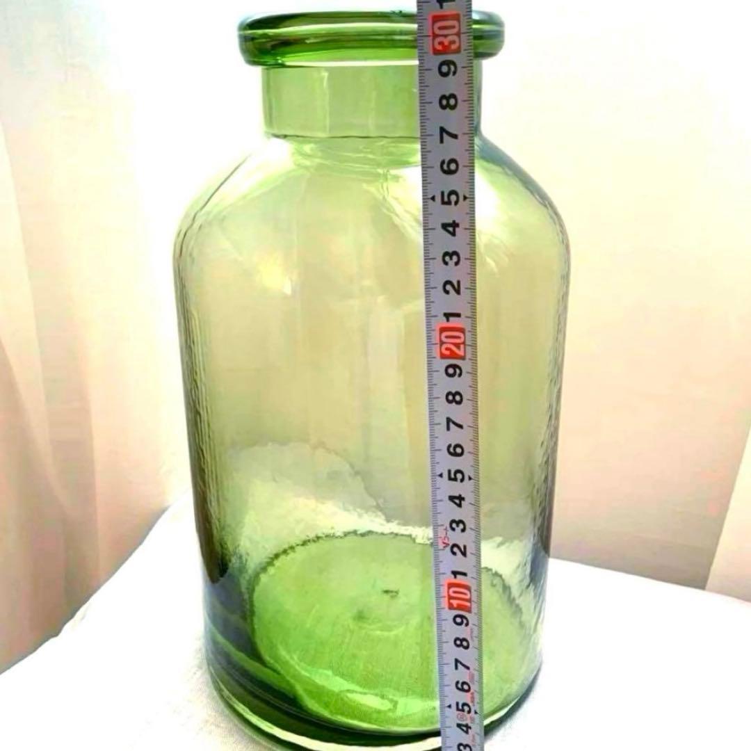 特大ガラス　リサイクルガラス　花瓶 オブジェ 花器