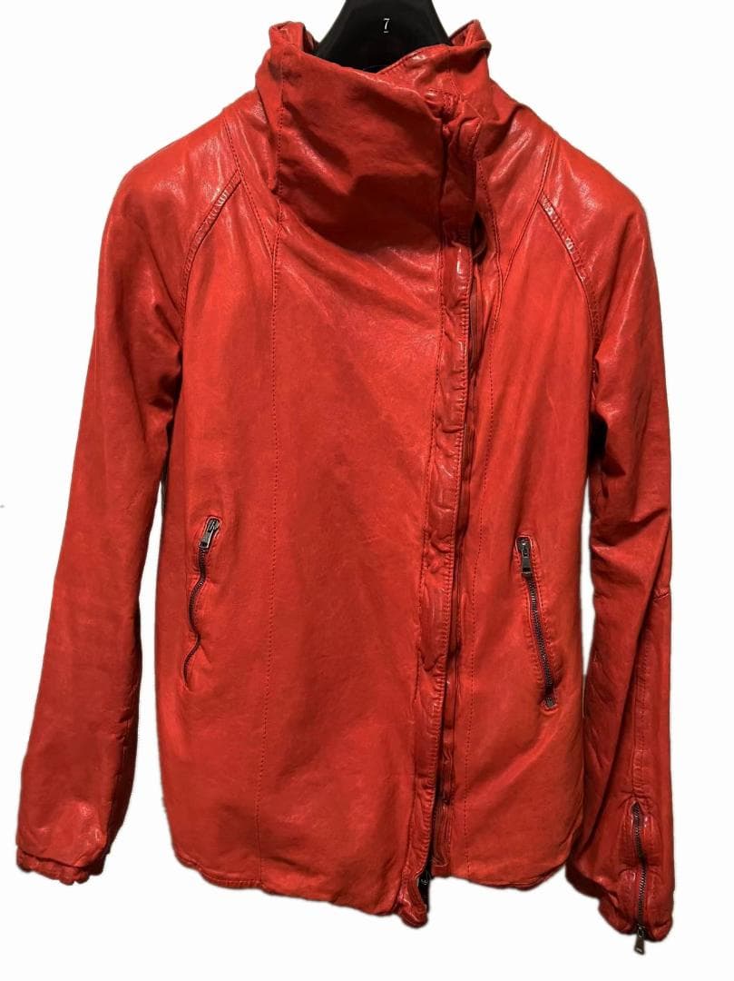 GIORGIO BRATO ハイネック　レザー　ジャケット　RED 40