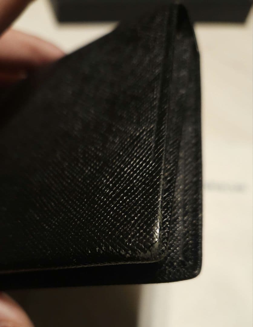 BURBERRY　 ブラックレザー 長財布 ニつ折り財布 札入れ　付属品完備