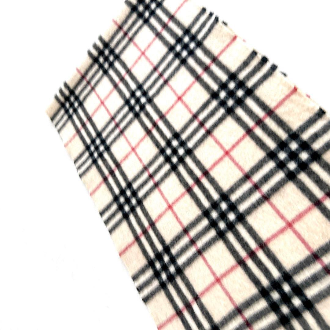 希少カラー✨バーバリーロンドン　カシミヤ100%マフラー　ノバチェック　フリンジ