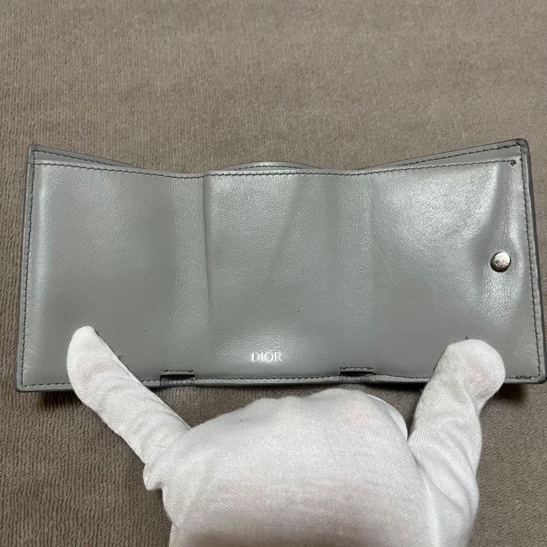 【美品】Dior ディオール　三つ折り財布　ウォレット コンパクト CDアイコン