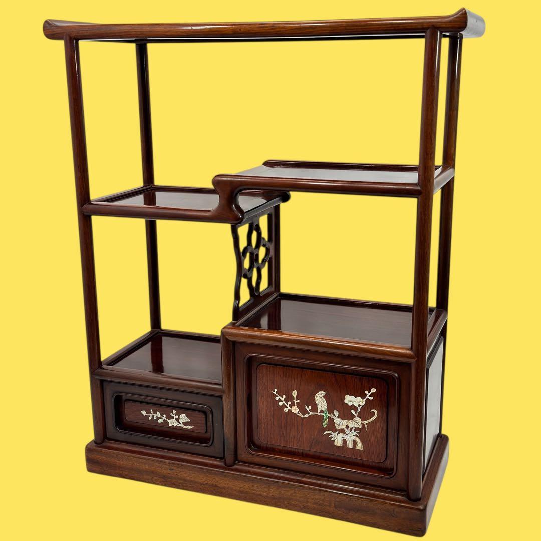 古美術柳　唐物 唐木 螺鈿違い茶棚 煎茶棚 器局