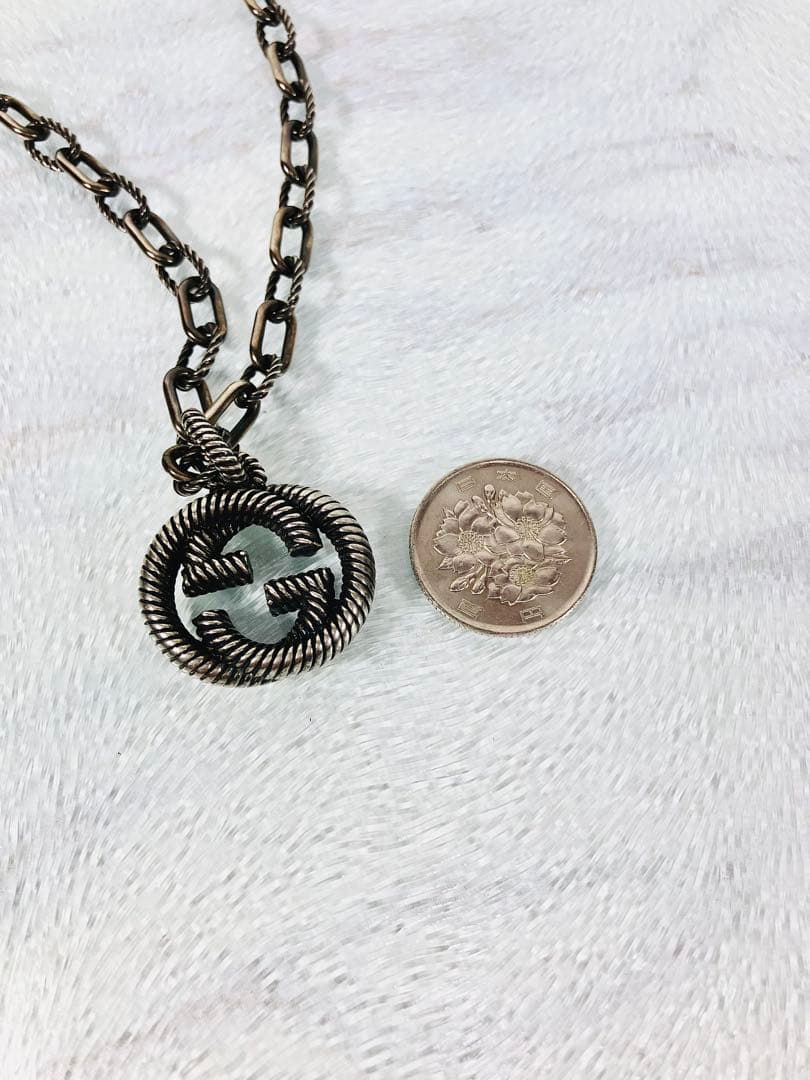 【超美品】GUCCI ツイストWGロゴ ネックレス ペンダント SV925