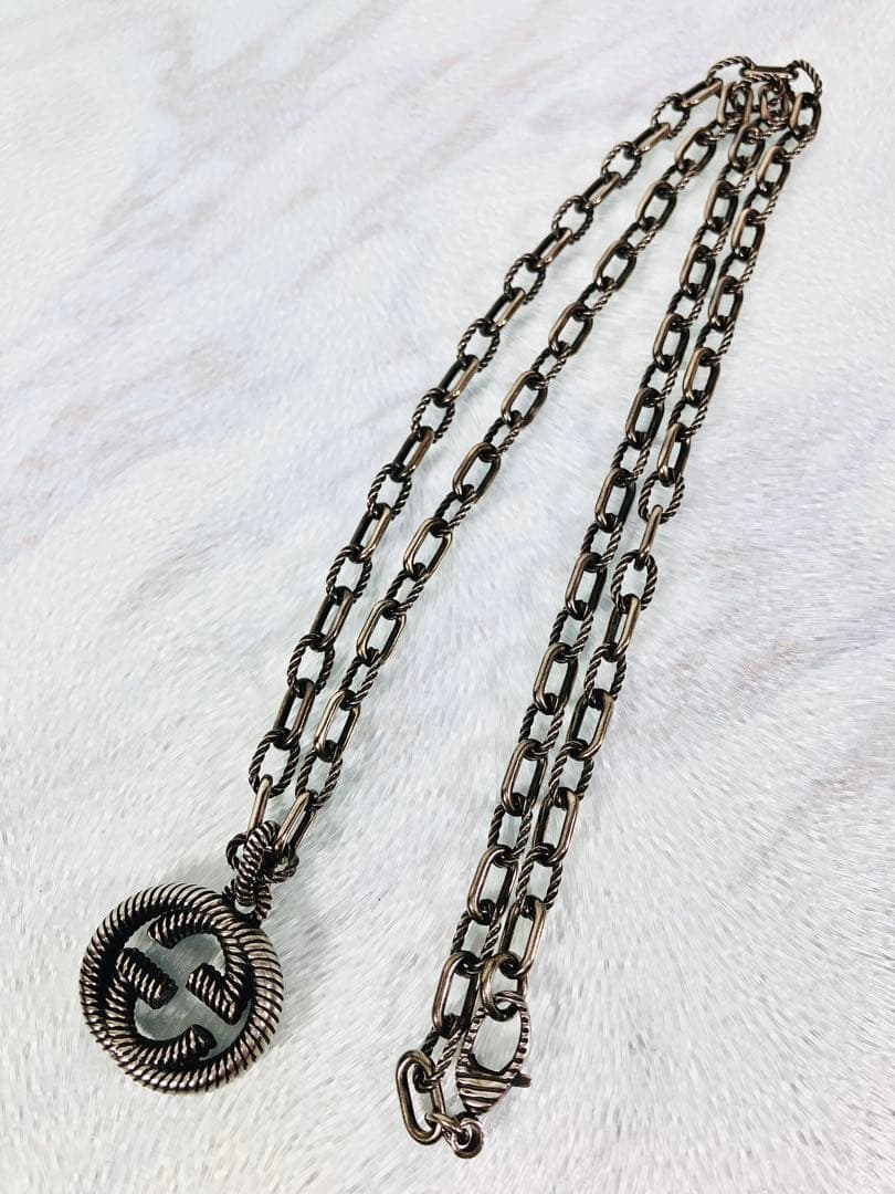 【超美品】GUCCI ツイストWGロゴ ネックレス ペンダント SV925