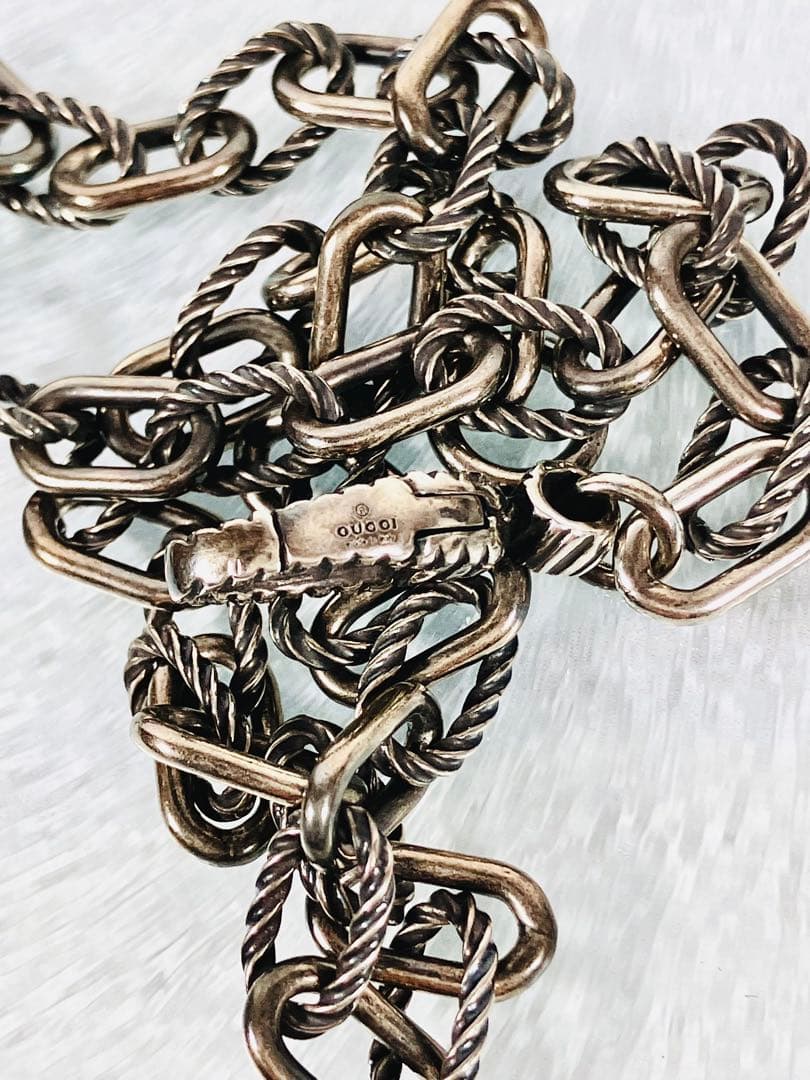 【超美品】GUCCI ツイストWGロゴ ネックレス ペンダント SV925