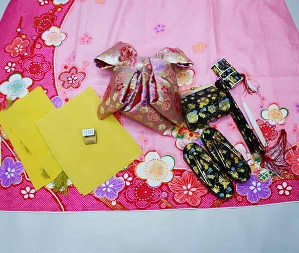 七五三 七歳 女児 正絹 総絞り 着物フルセット 着物は花ひめ NO37283