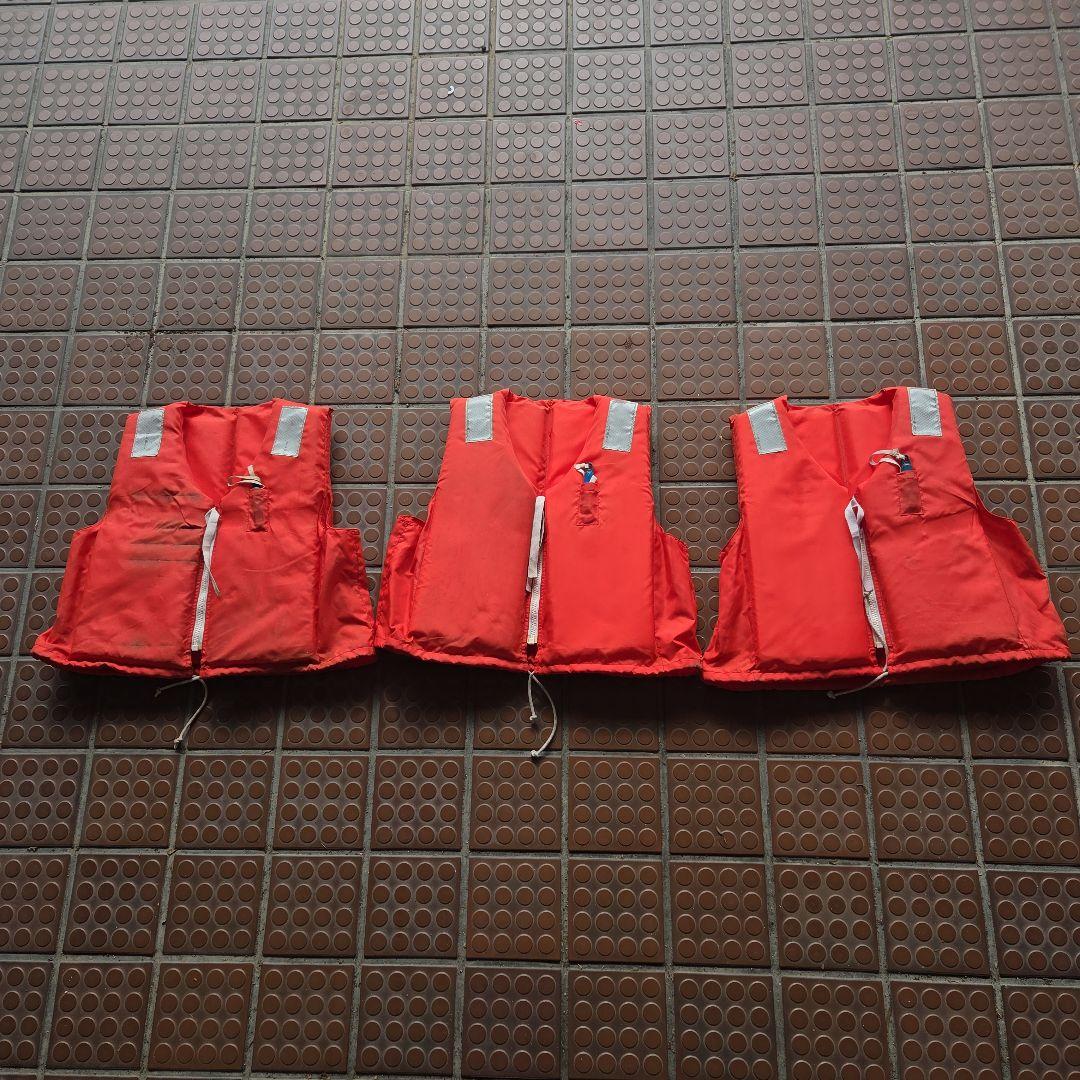 ㊽法定備品 桜マーク オレンジライフジャケット3着セット