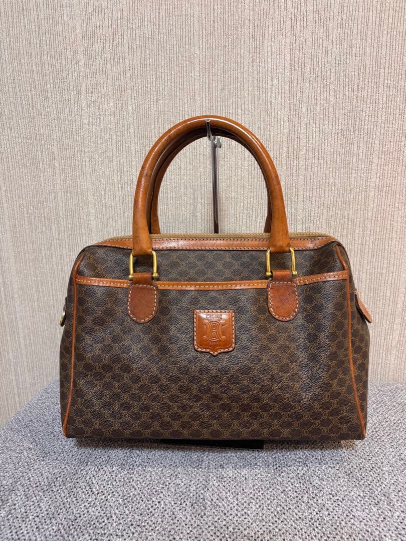 CELINE セリーヌ ボストンバッグ マカダム柄 トリオンフ オールドセリーヌ