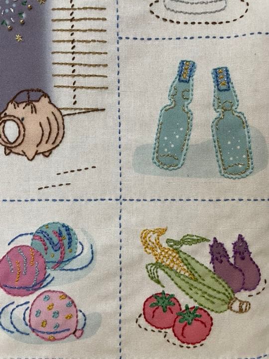 ホビーラホビーレ　ステッチ刺繍　完成品　タペストリー　夏　花火