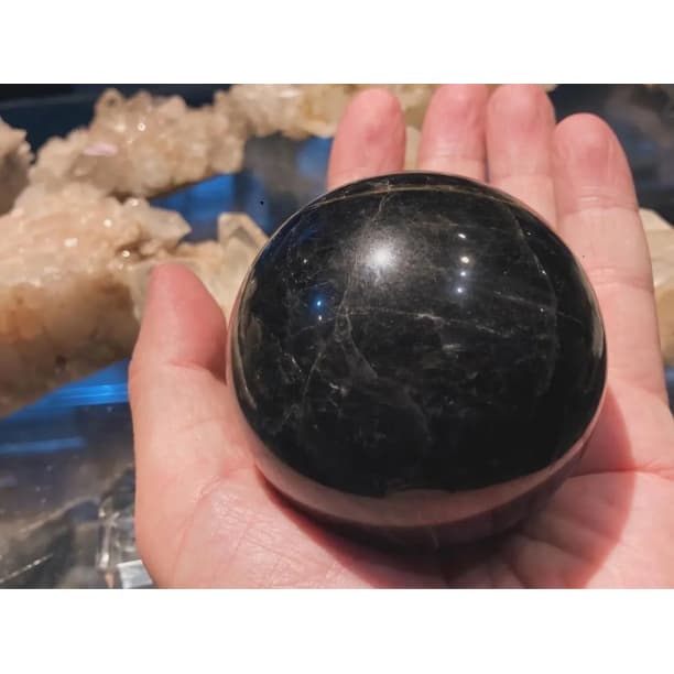 スターモリオン スフィア 丸玉 70mm 黒水晶 天然石 パワーストーン