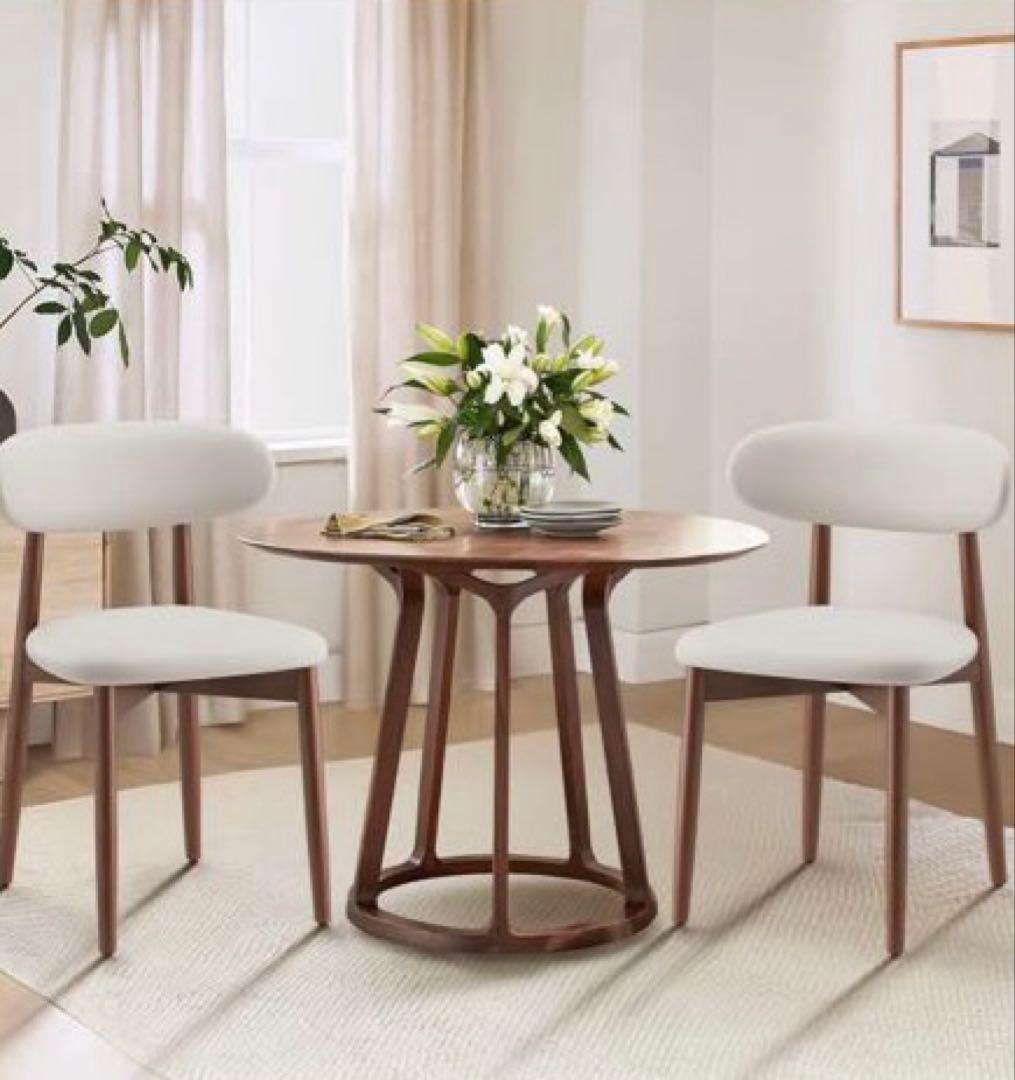 ❤️新品❤️ダイニングチェア 2脚 セット ナチュラル木目 快適ファブリック