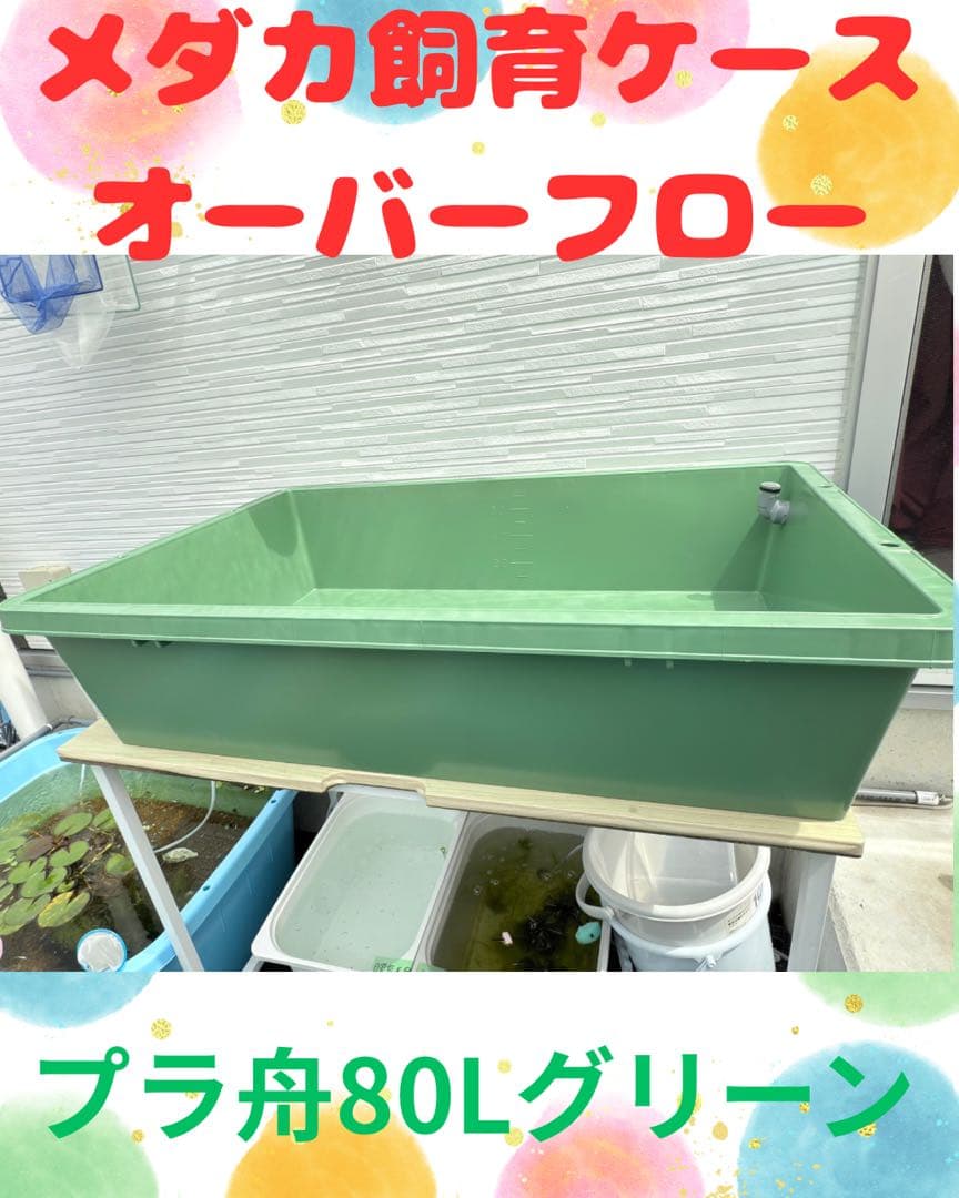メダカ容器オーバーフロー加工トロ舟80L 3個セットプラ舟 NVボックス メダカ