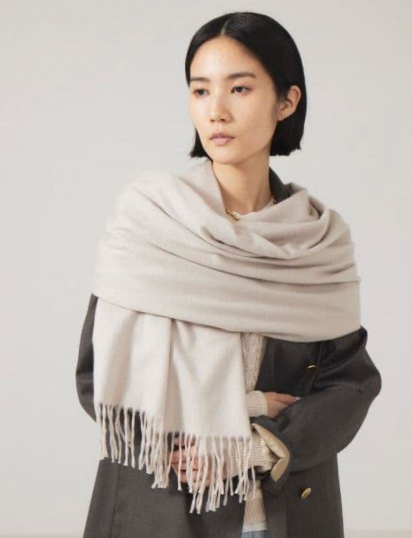 BEGG＆CO ベグアンドコー　カシミヤストール oyster