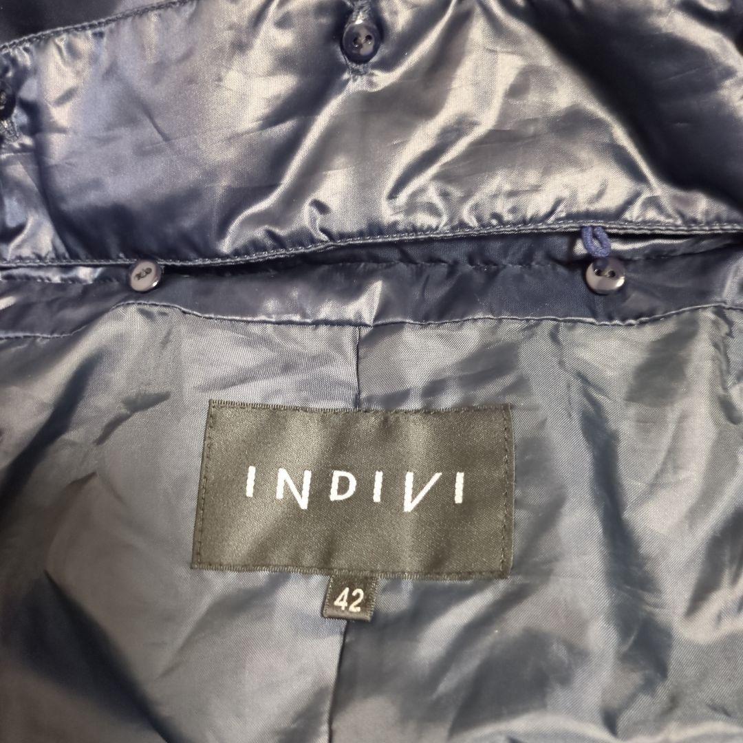 INDIVI ダウンコート　フード　 ブルーフォックス 大きいサイズ XL 42