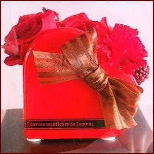 プリザーブドフラワー赤いバラ ☆　ハートギフト ケース付き