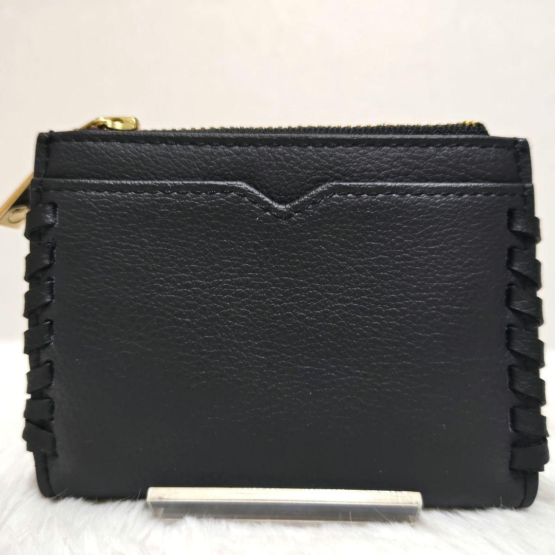 ✨美品✨ラヴィスト 3つ折り財布 コンパクトウォレット ゴールド金具 レザー 黒