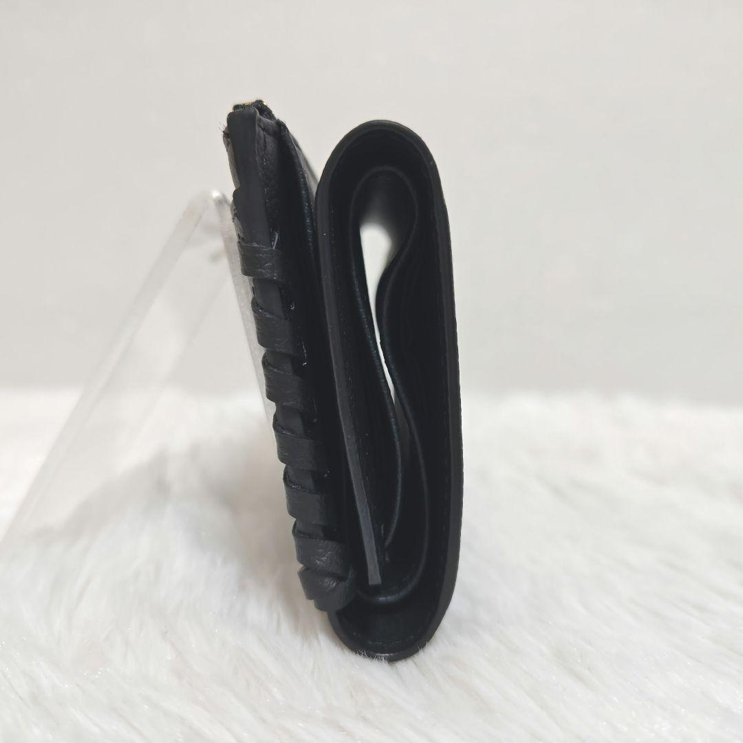✨美品✨ラヴィスト 3つ折り財布 コンパクトウォレット ゴールド金具 レザー 黒