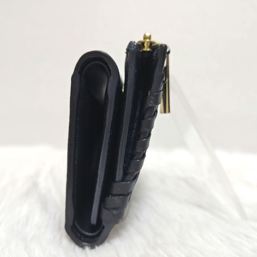 ✨美品✨ラヴィスト 3つ折り財布 コンパクトウォレット ゴールド金具 レザー 黒