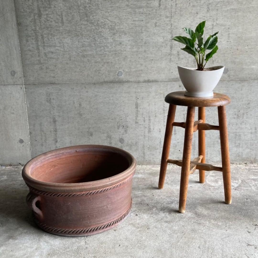大きな鉢 プランター 大型 素焼き 陶器 丸 植物 盆栽 ガーデニング アジアン