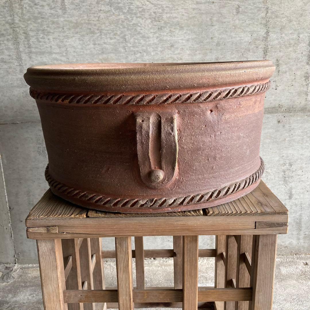 大きな鉢 プランター 大型 素焼き 陶器 丸 植物 盆栽 ガーデニング アジアン