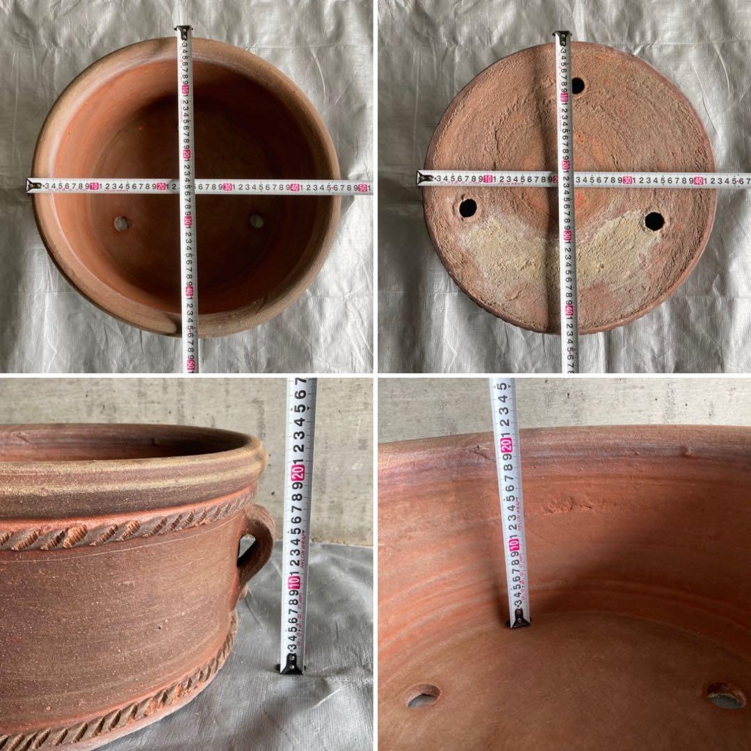 大きな鉢 プランター 大型 素焼き 陶器 丸 植物 盆栽 ガーデニング アジアン