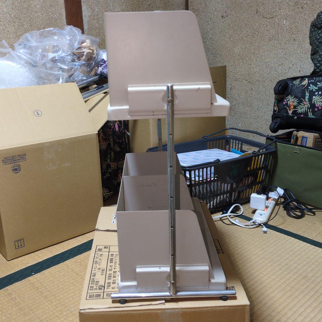 ★KOKUYO 旧式パイプ★レトロ 卓上 スチール ブックシェルフ ライトグレー