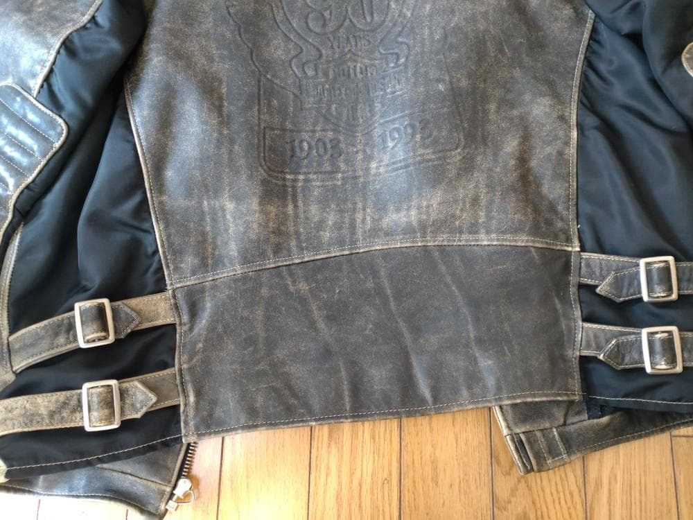限定品 90s ヴィンテージ 革ジャン ダブルライダース ハーレーダビッドソンL