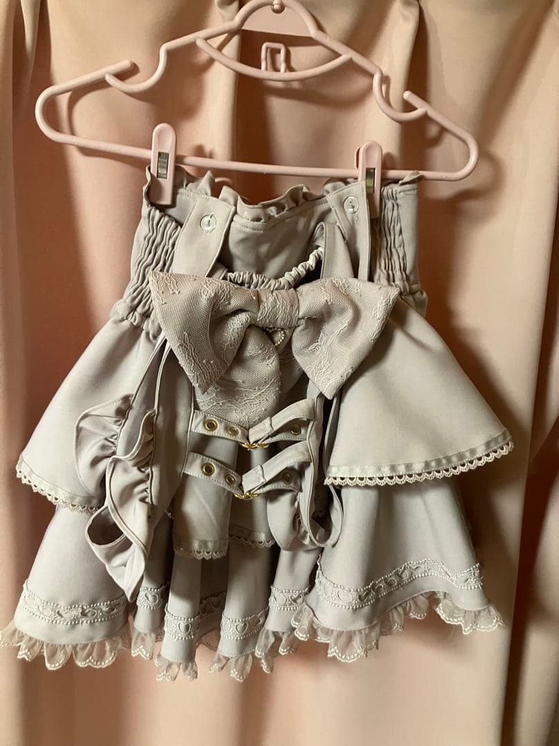 LIZLISA リズリサ サスペンダー付ティアードスカパン スカート