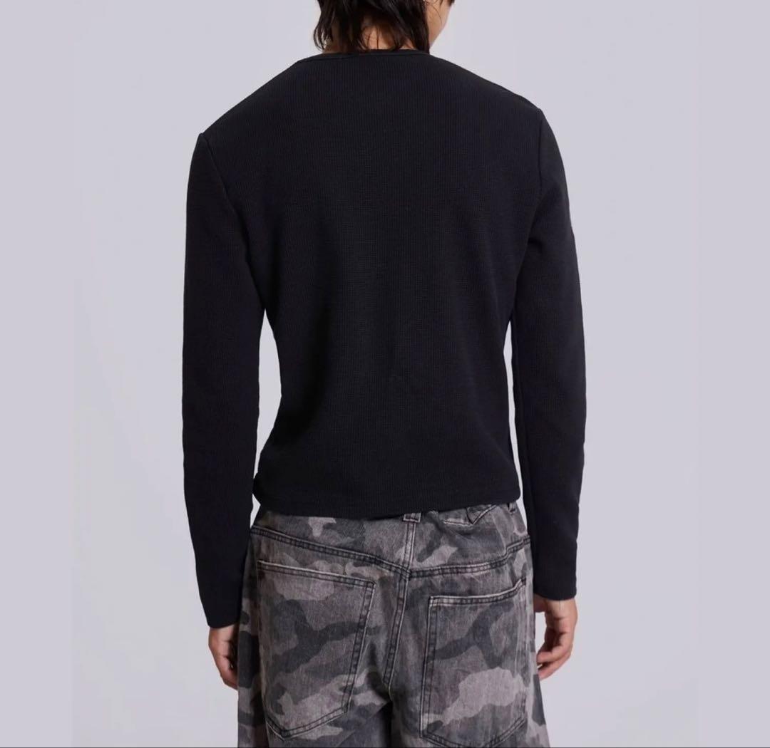 (新品)jaded london 短丈ロングワッフルtシャツ　sizeM