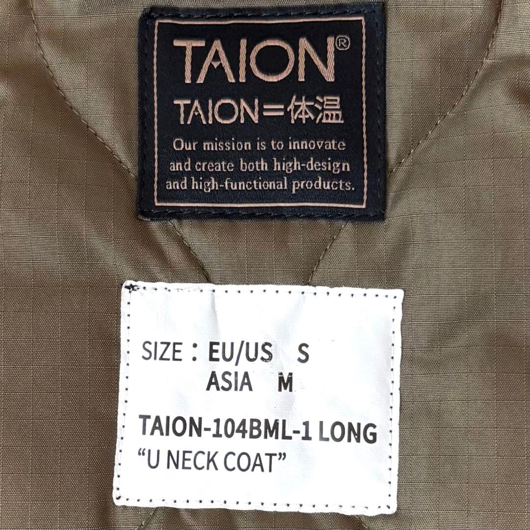 美品　ミリタリー クルーネックダウンコート ロング　ブラック　サイドスリット